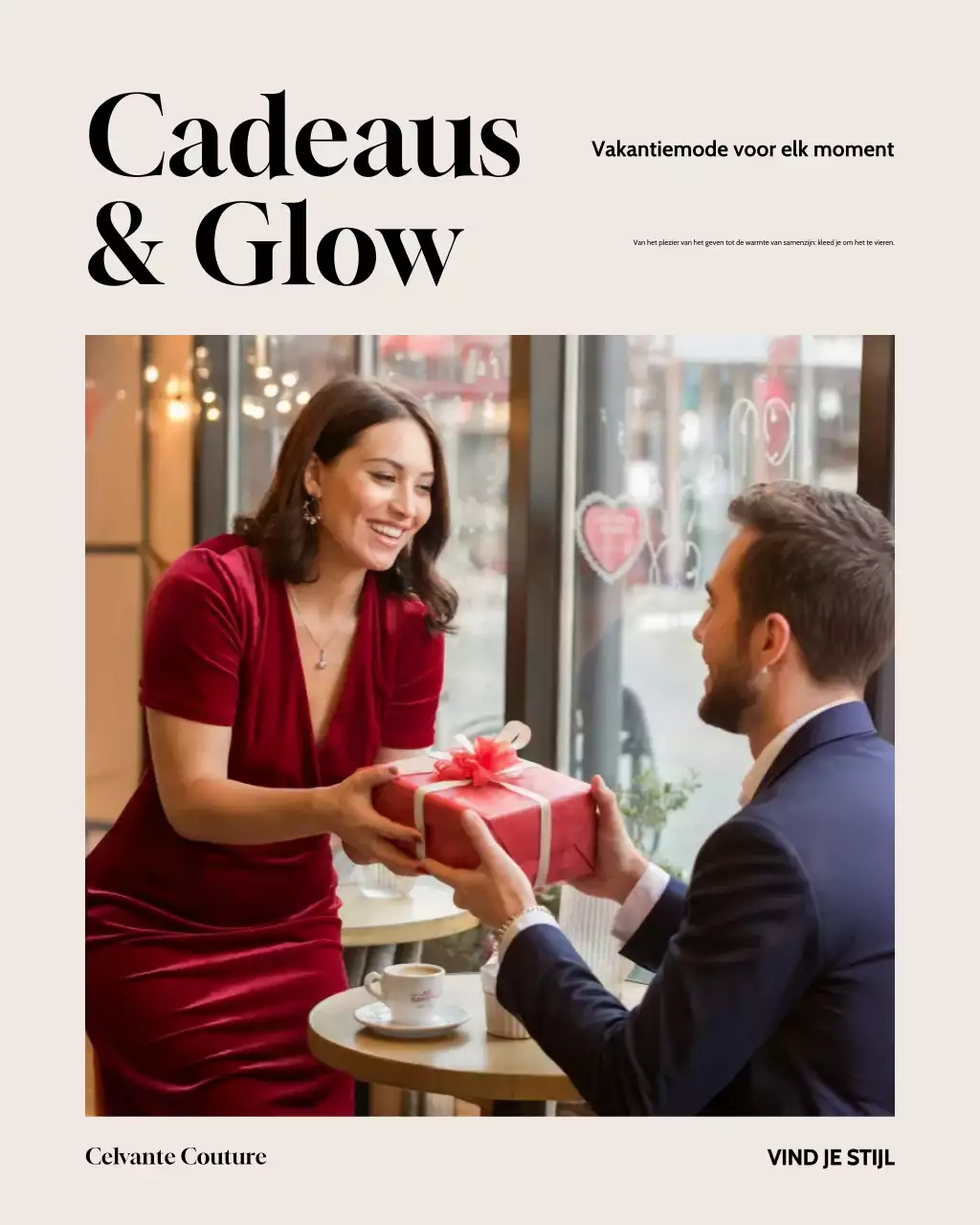 Rode elegante vakantie-advertentie op Instagram