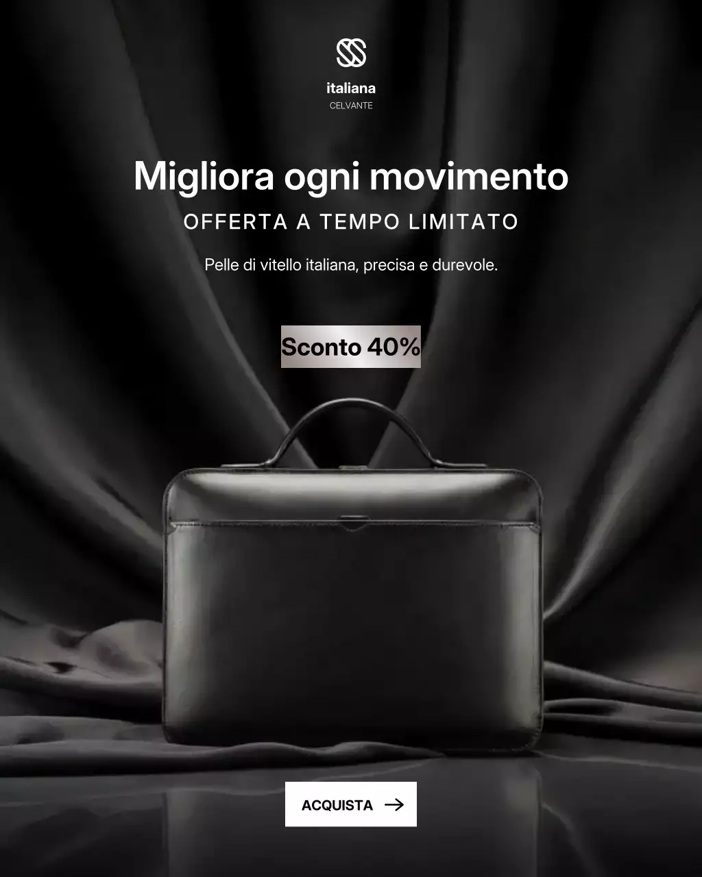 Post Instagram pubblicitario di Back Elegant Leather