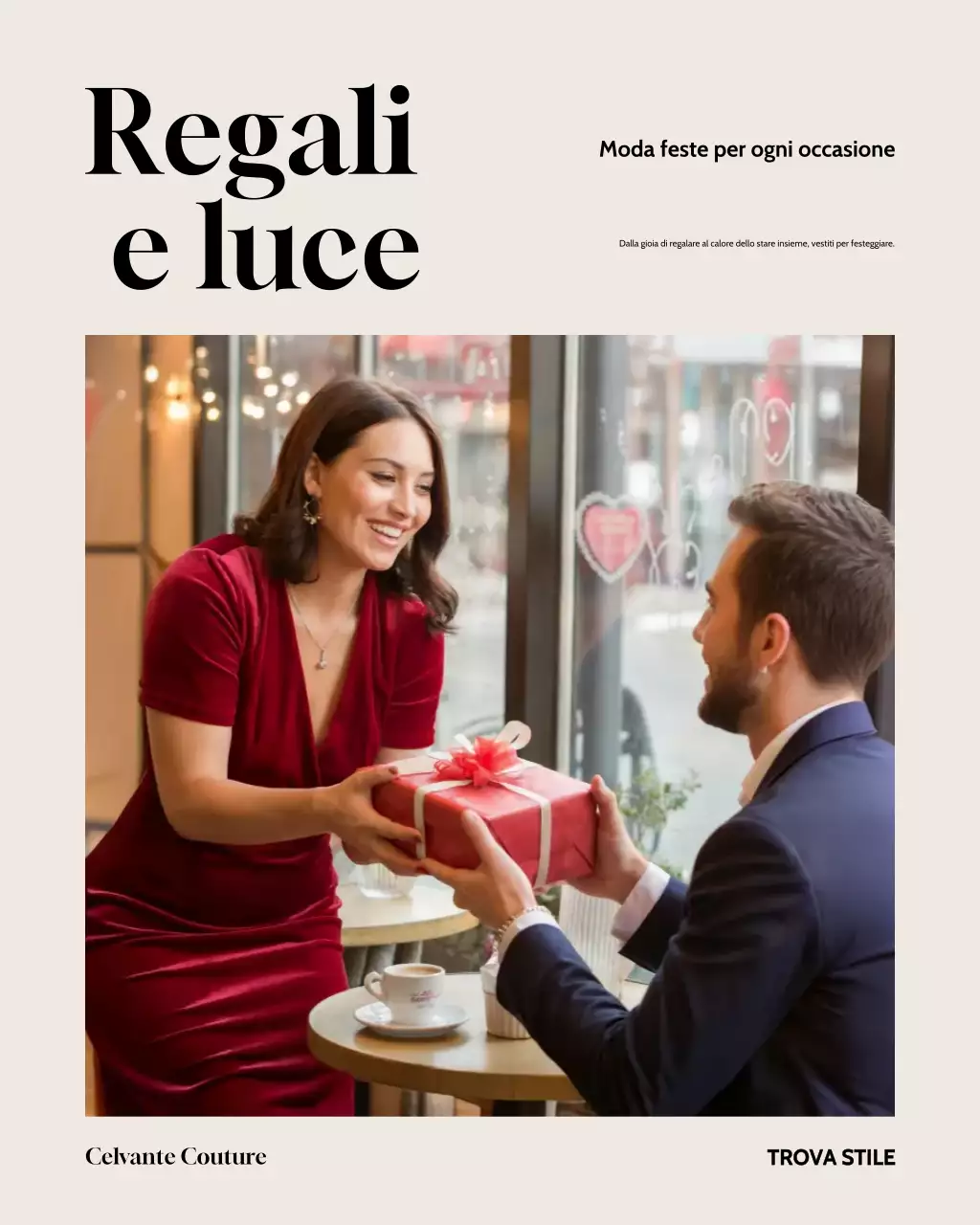 Post Instagram pubblicitario elegante e rosso per le feste