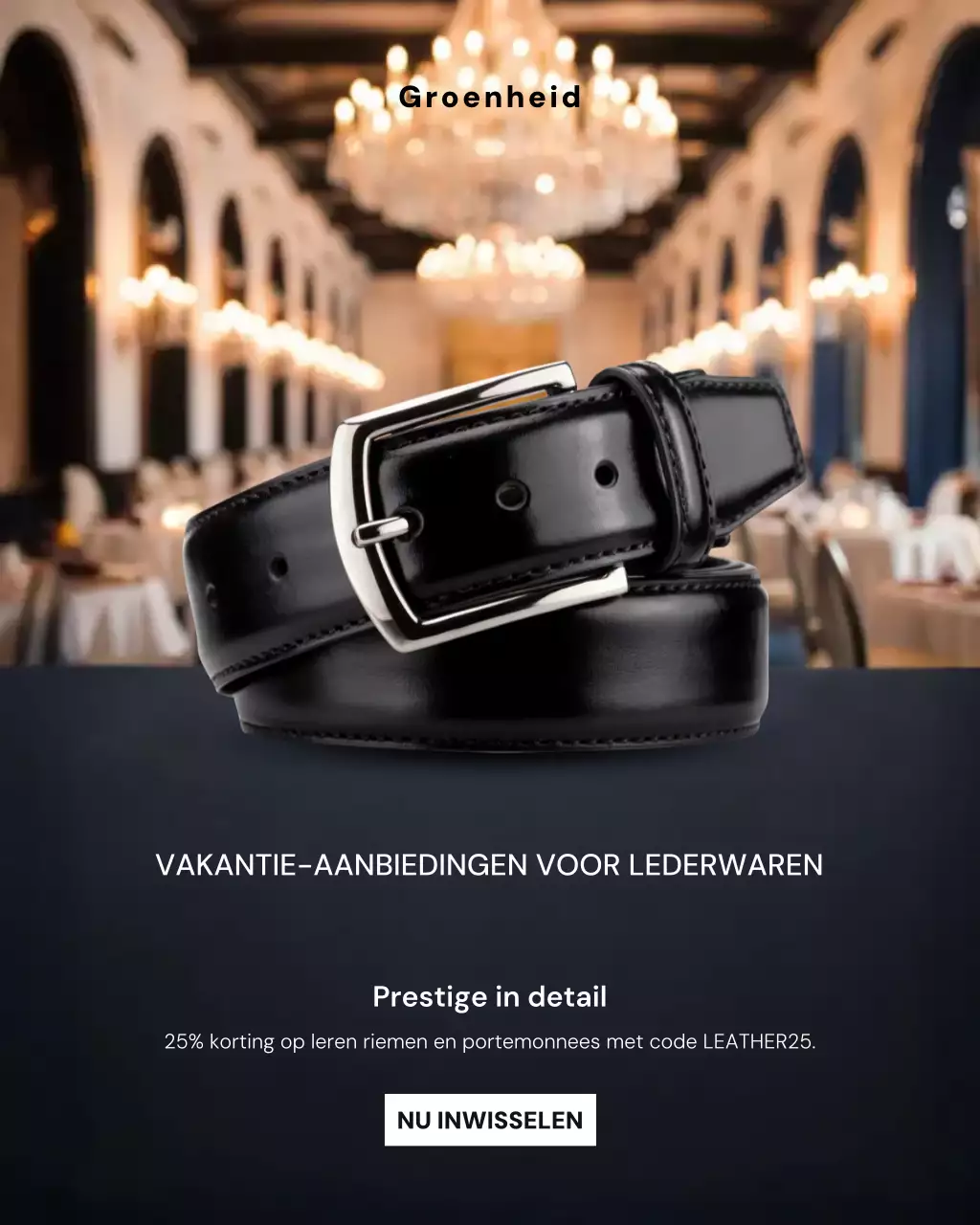 Promotie Instagram-bericht voor zwart elegant leer