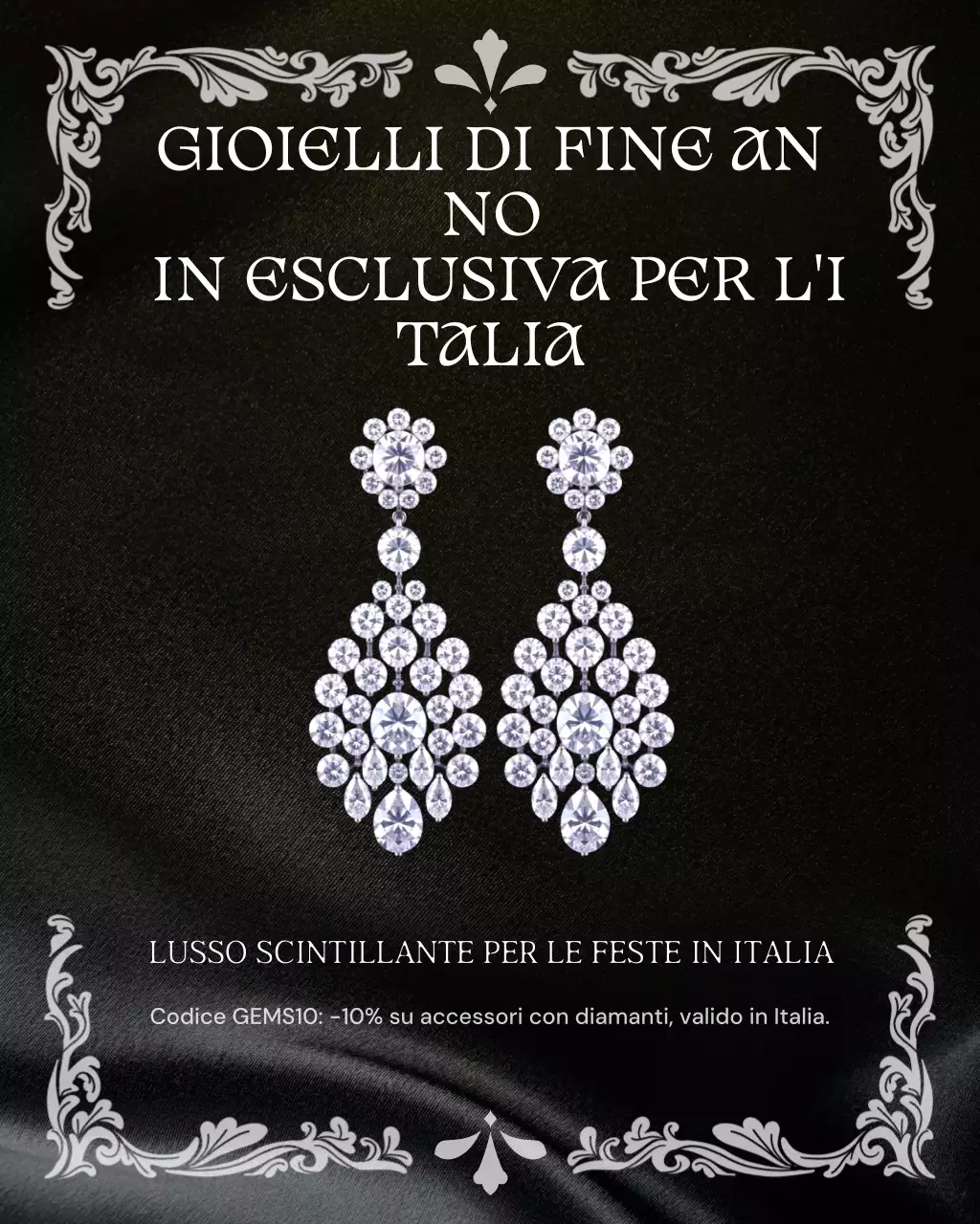 Post di Instagram sulla promozione di gioielli eleganti in oro