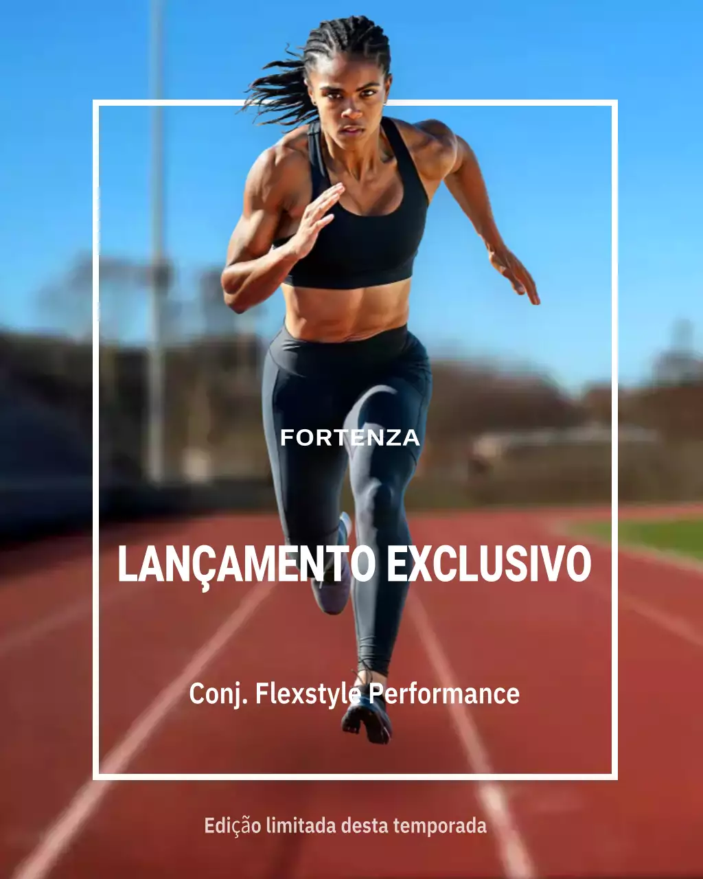 Publicação de anúncio atlético moderno preto no Instagram