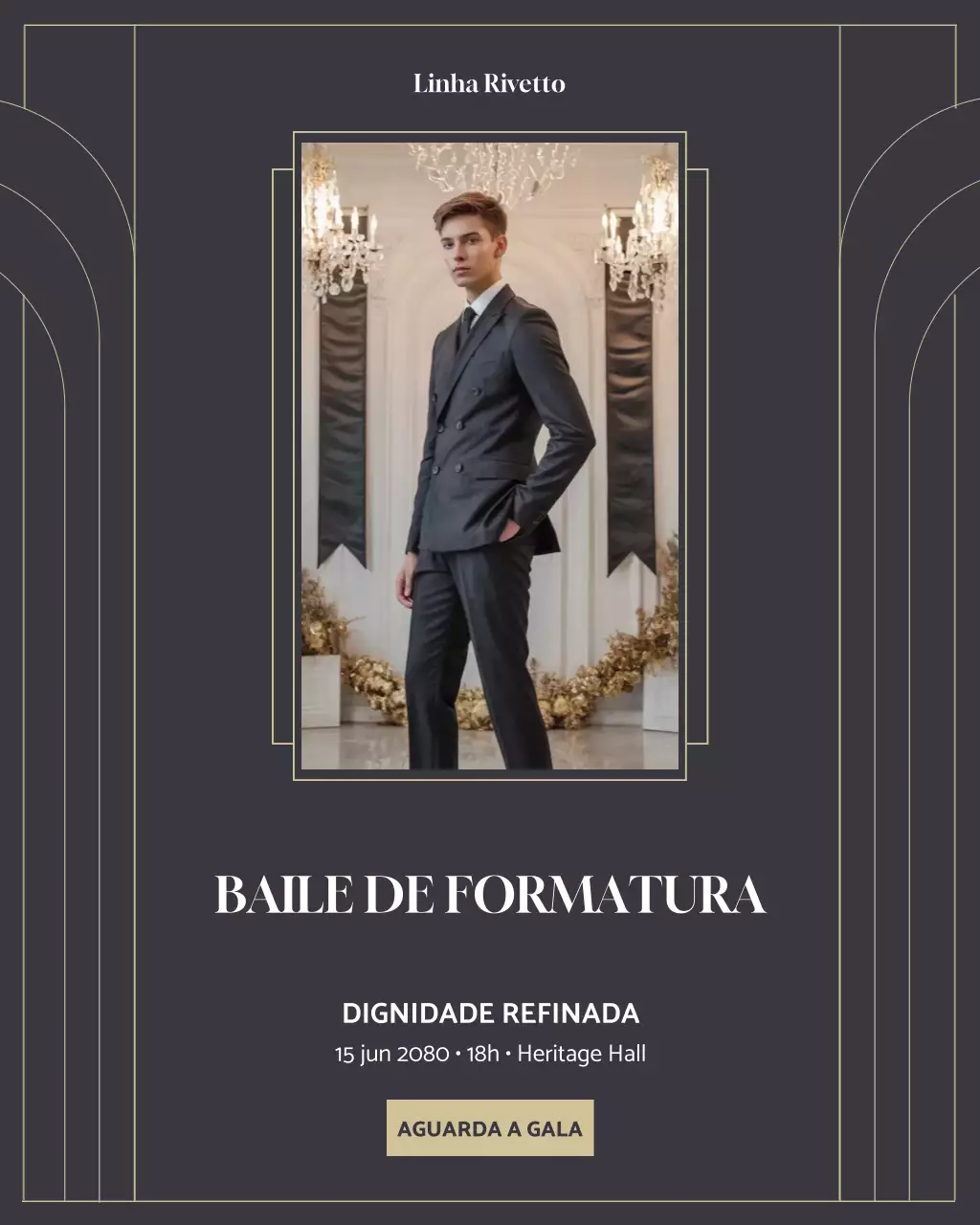 Convite elegante para formatura da Marinha no Instagram