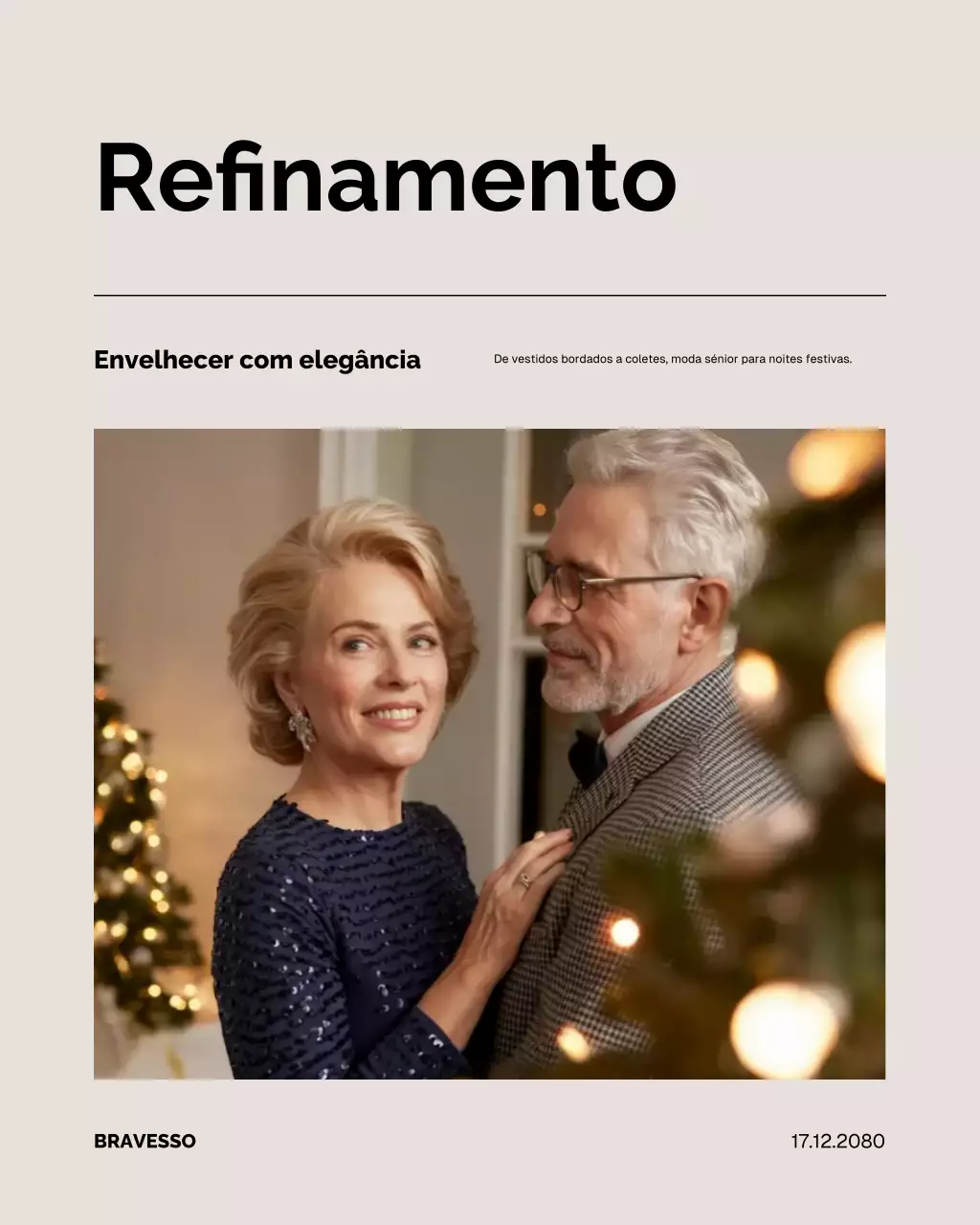 Postagem de promoção de moda elegante bege no Instagram
