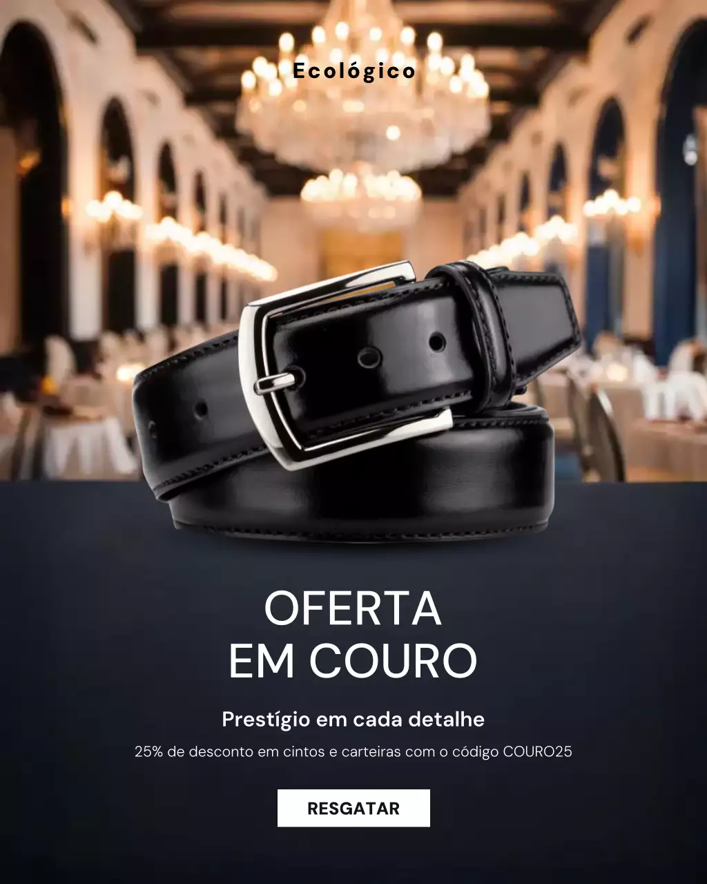 Postagem promocional de couro preto elegante no Instagram