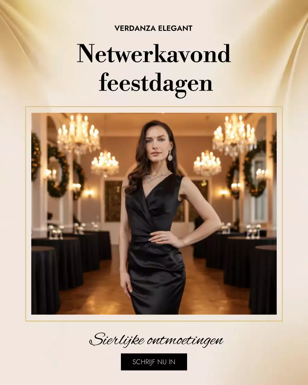 Zwarte elegante netwerkuitnodiging Instagram-post