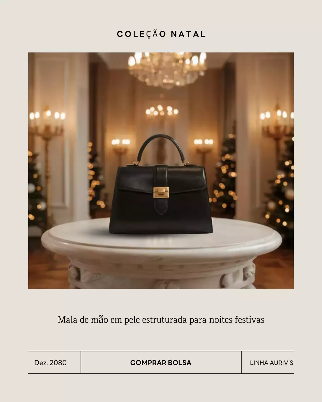 Postagem promocional de bolsa preta elegante no Instagram