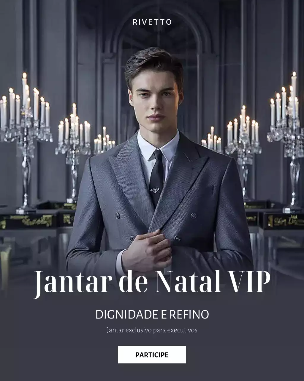 Convite para jantar elegante da Marinha no Instagram