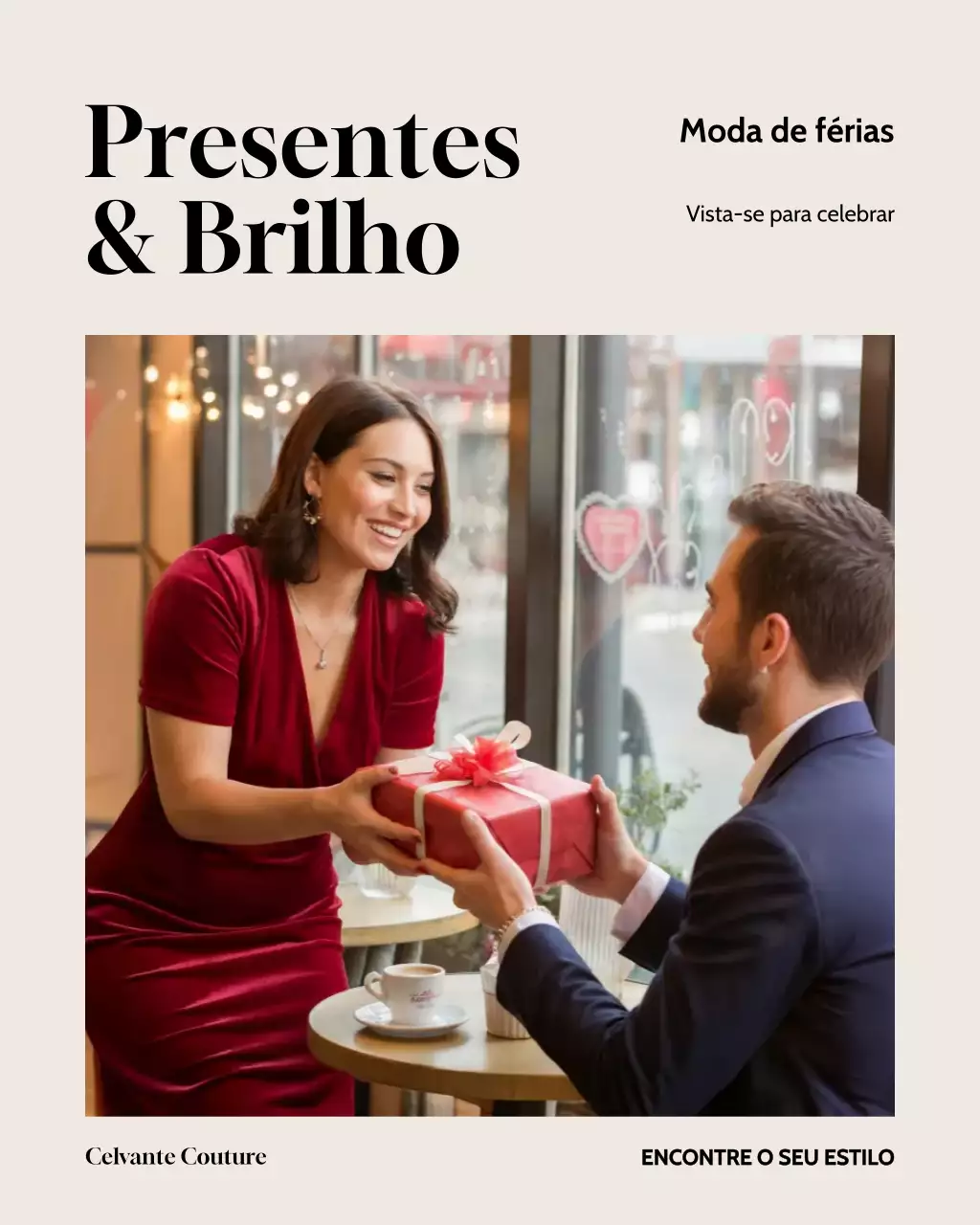Publicidade elegante e vermelha para o feriado no Instagram