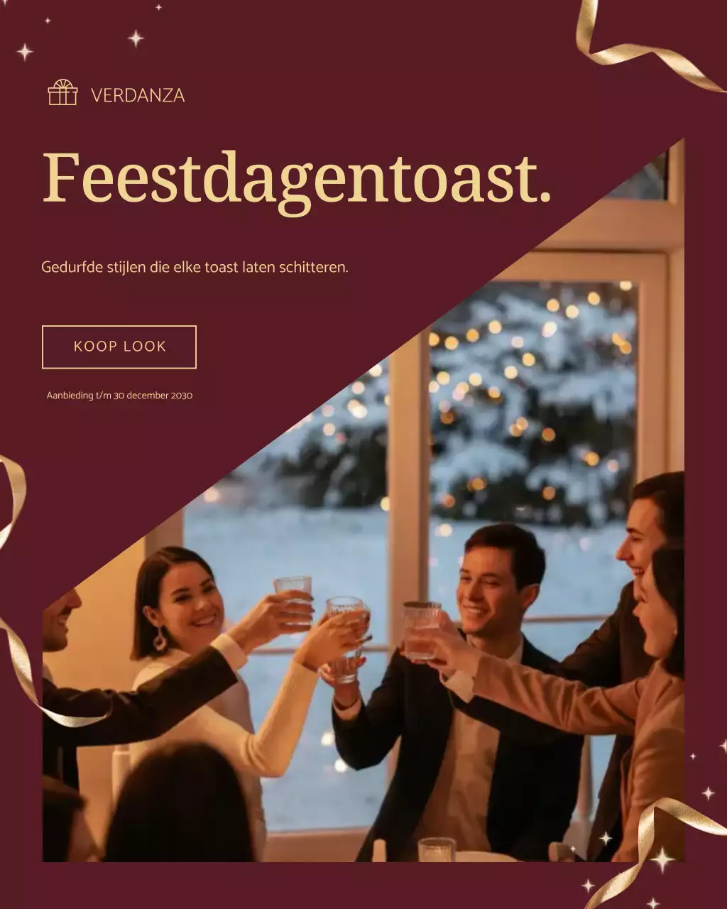 Instagram-bericht voor de elegante vakantiepromotie van Maroon