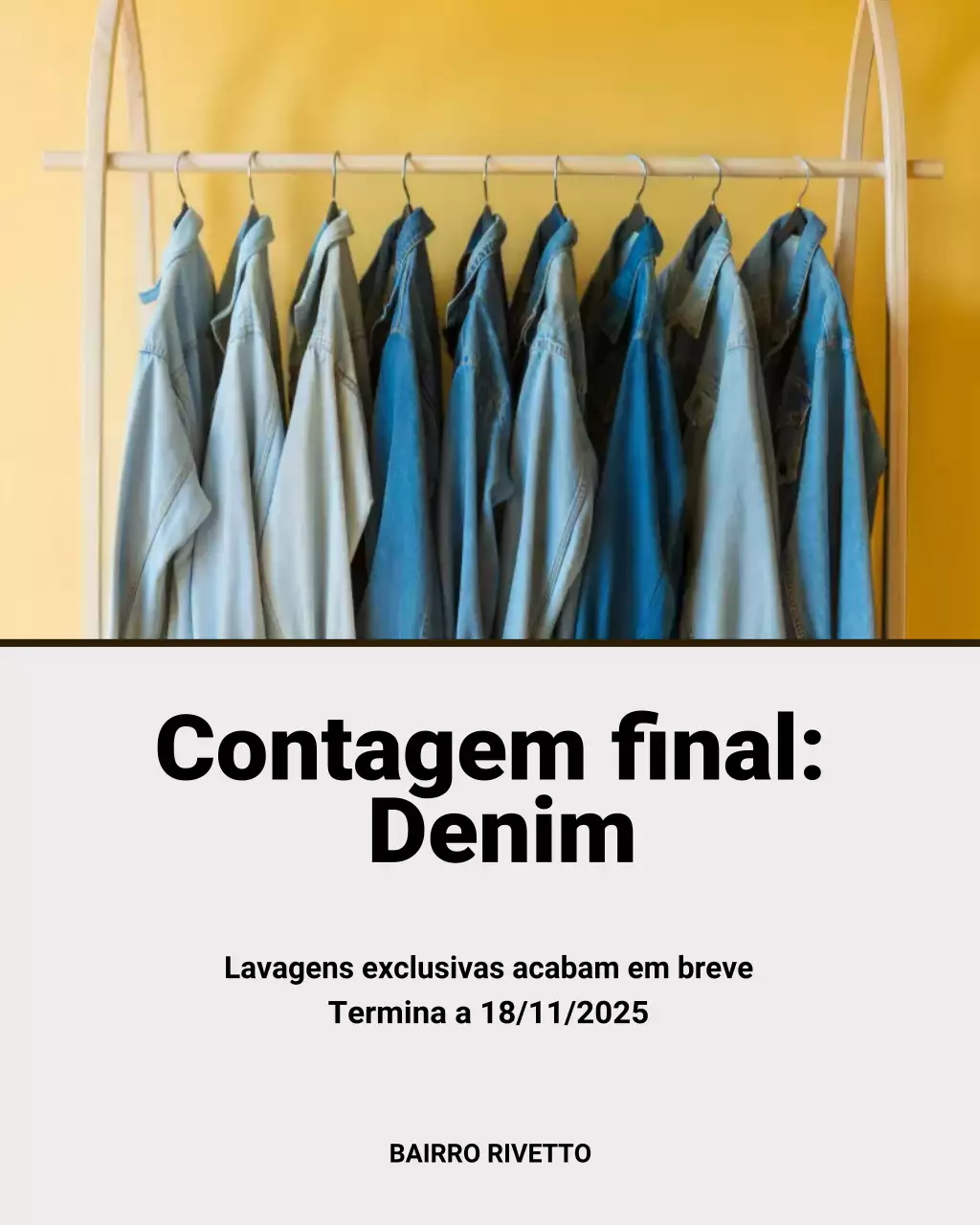 Postagem de promoção de liquidação de jeans azul da moda no Instagram