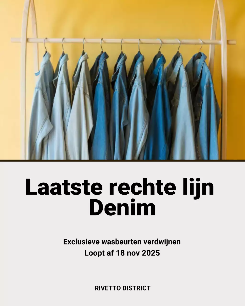 Instagram-bericht met blauwe trendy denim-uitverkoop