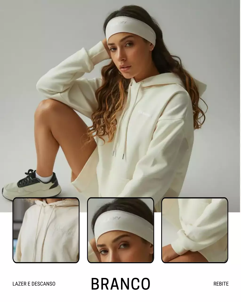 Propaganda de moda minimalista branca