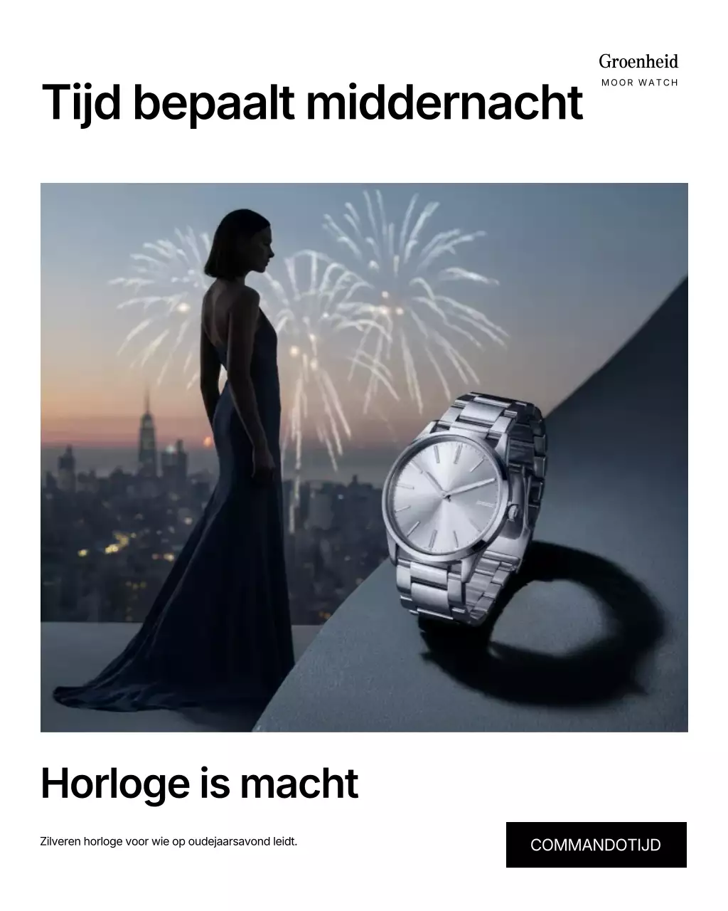 Advertentie voor zilveren luxe horloge op Instagram