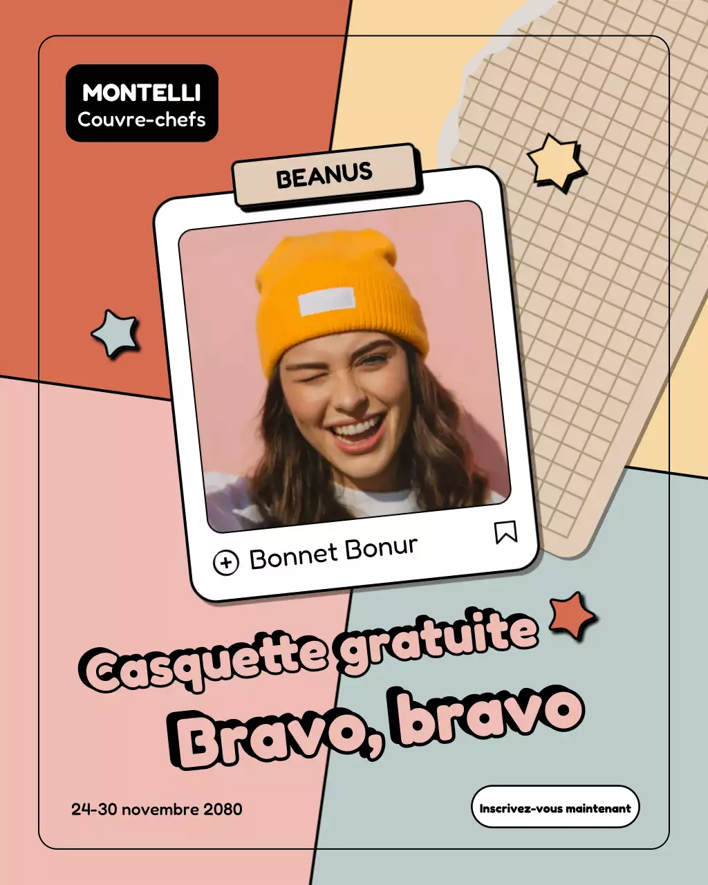 Publication Instagram promotionnelle sur les chapeaux tendance jaunes