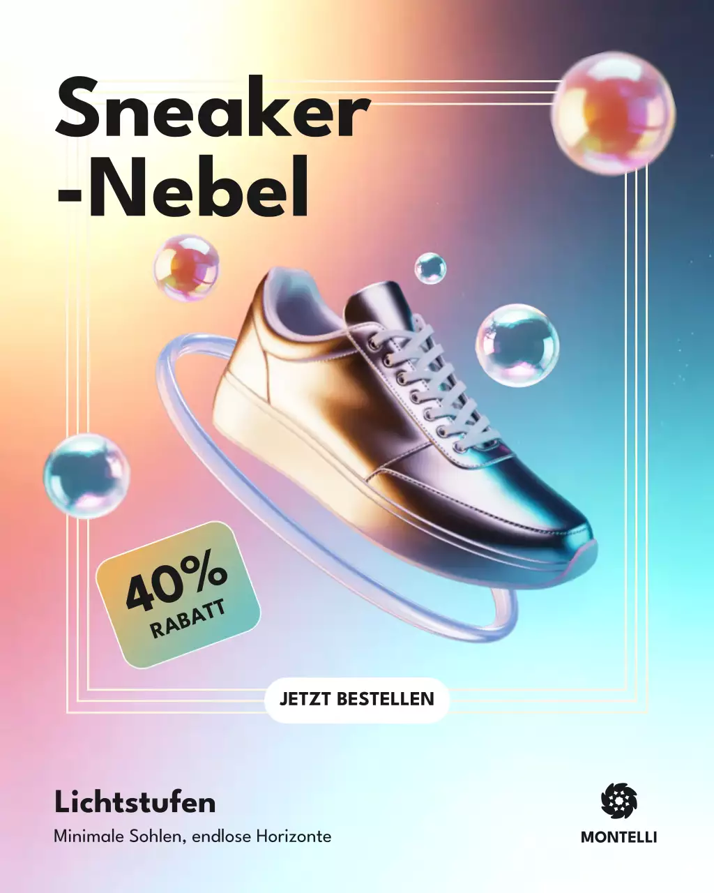 Farbenfroher, moderner Sneaker-Promotion-Instagram-Post