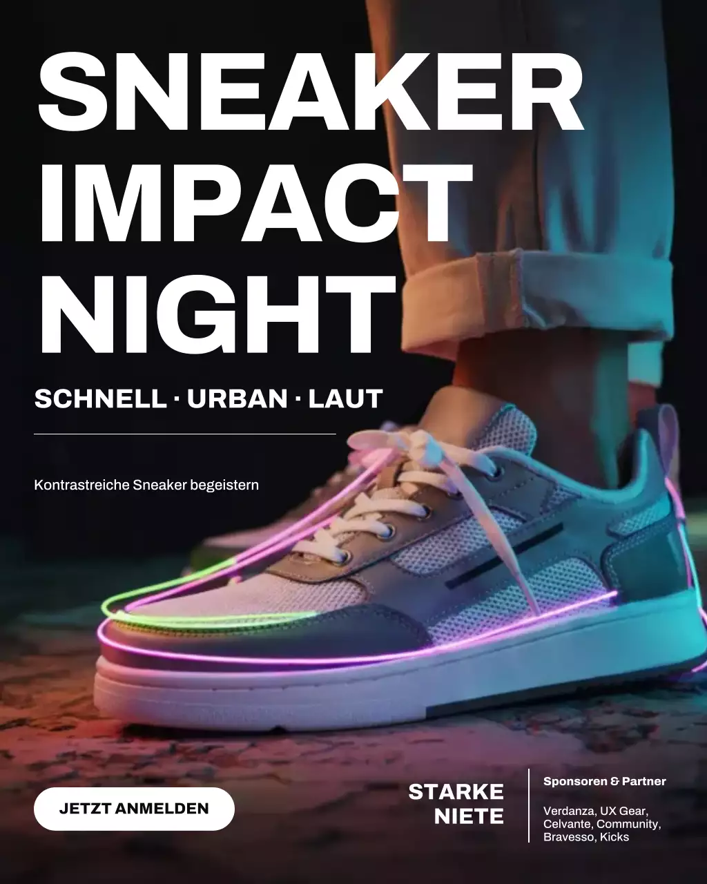 Instagram-Post zur Neon Urban Sneaker-Werbung
