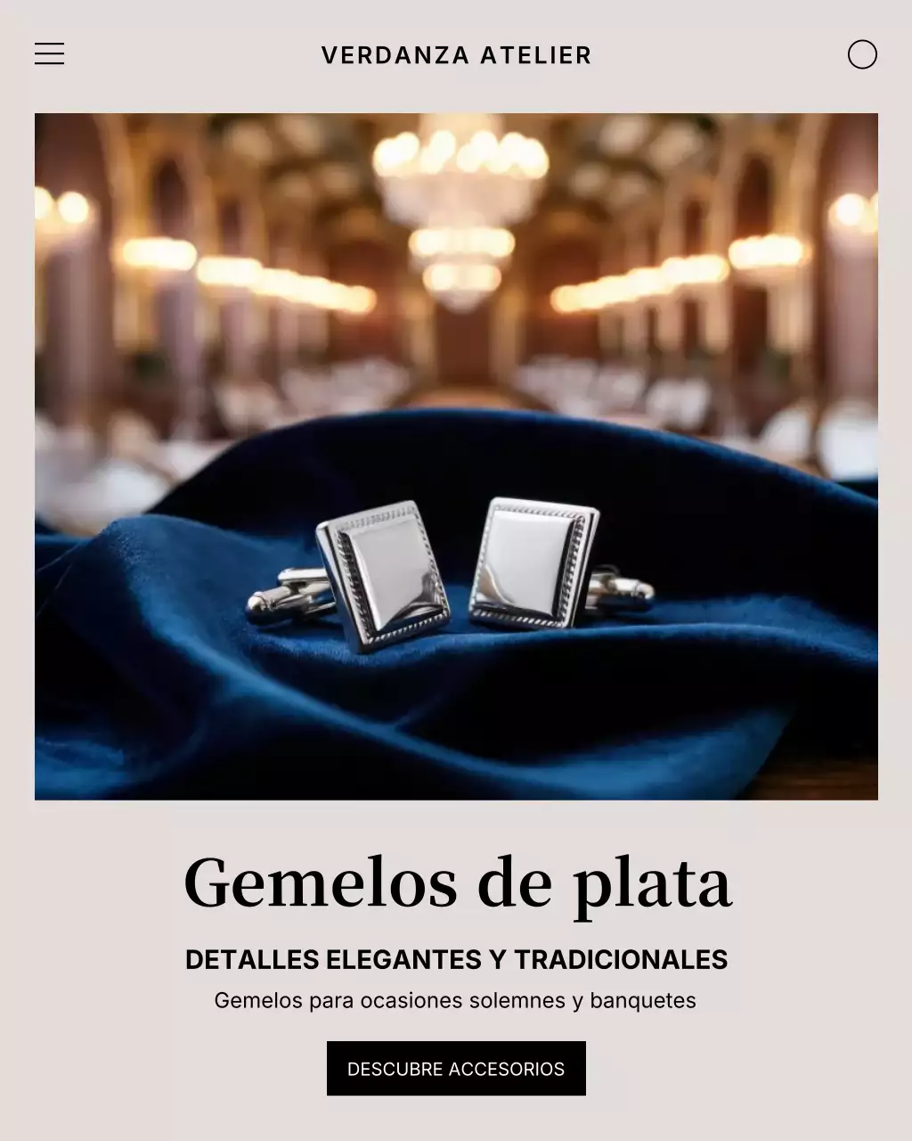 Publicidad de Instagram sobre accesorios elegantes de plata