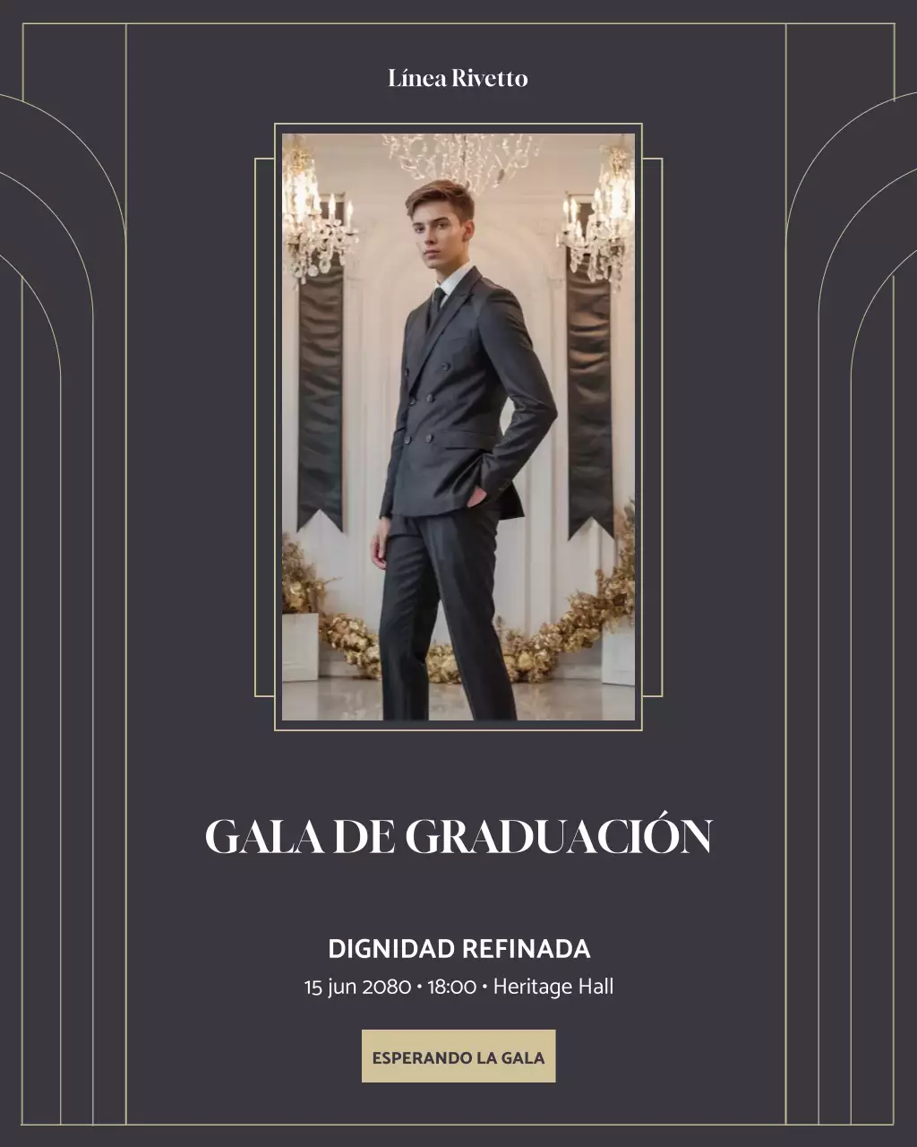 Invitación de graduación elegante de la Marina. Publicación de Instagram.