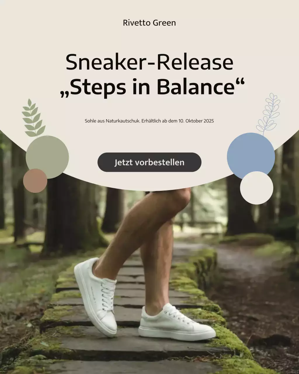 Instagram-Post zur Promotion für beige moderne Sneaker