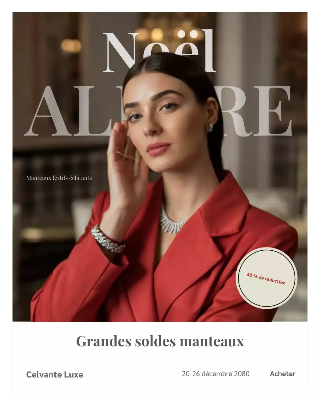 Publication Instagram promotionnelle sur la mode élégante rouge