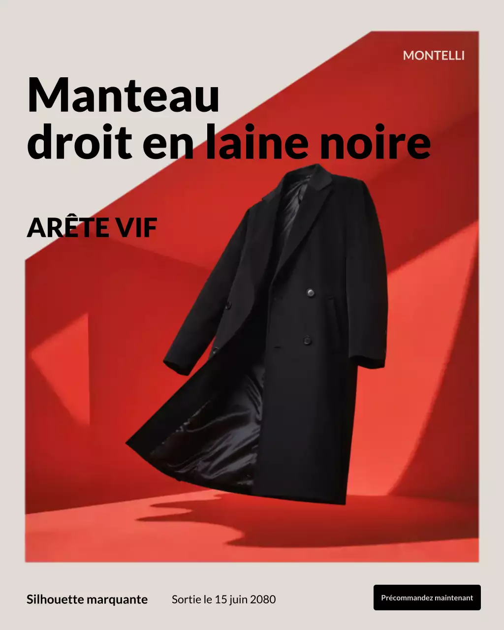 Publication Instagram promotionnelle pour une publicité de mode moderne noire