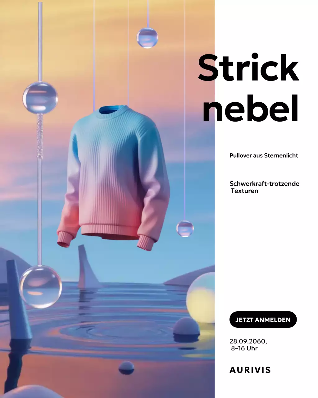 Instagram-Post zum futuristischen Regenbogen-Modeevent