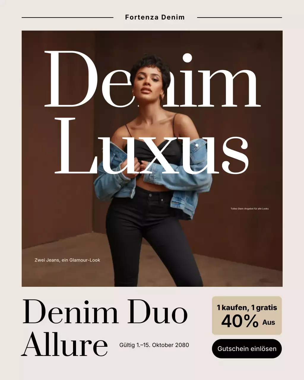 Instagram-Post zur Förderung von Beige Modern Fashion