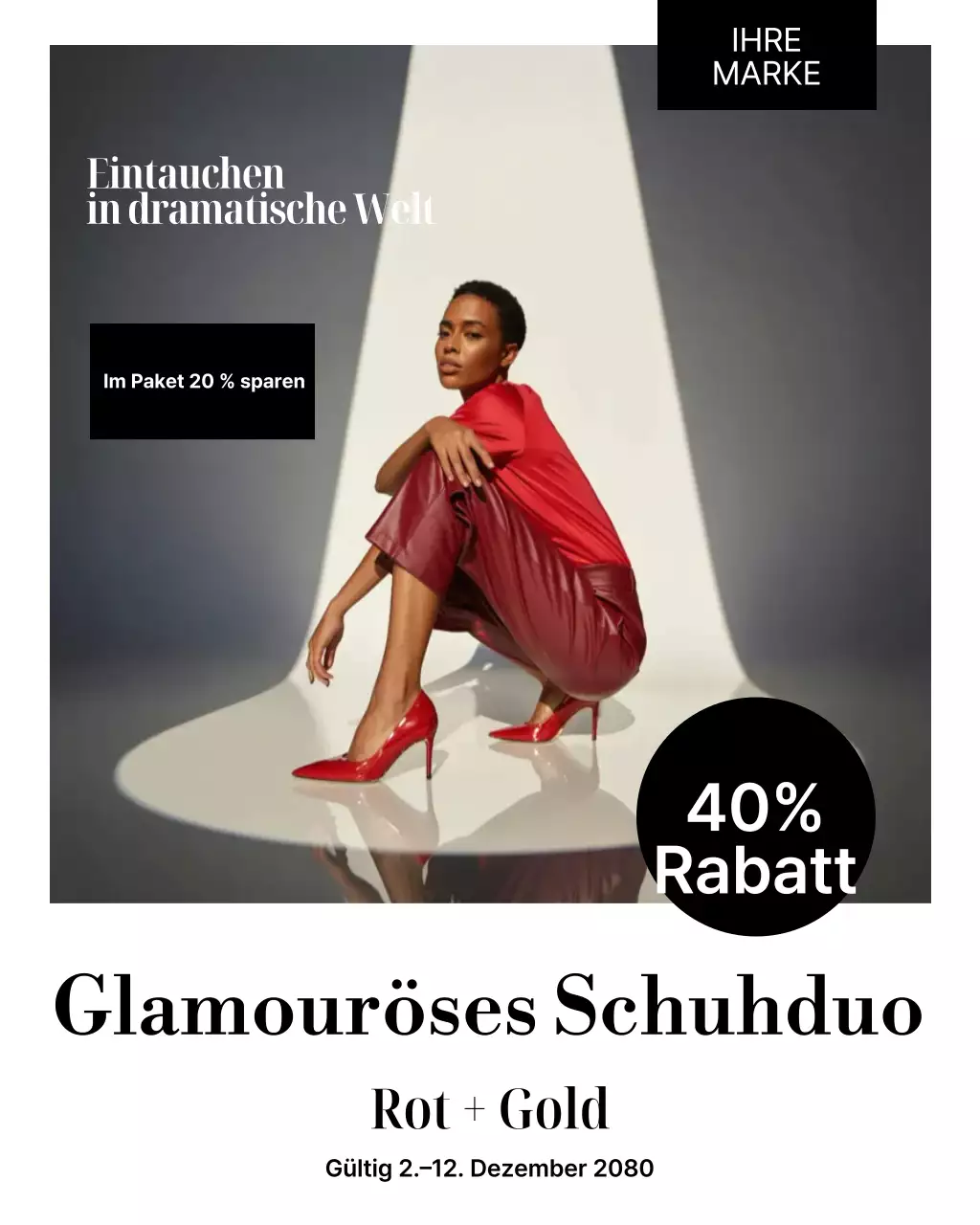 Instagram-Post zur Förderung von Red Modern Fashion