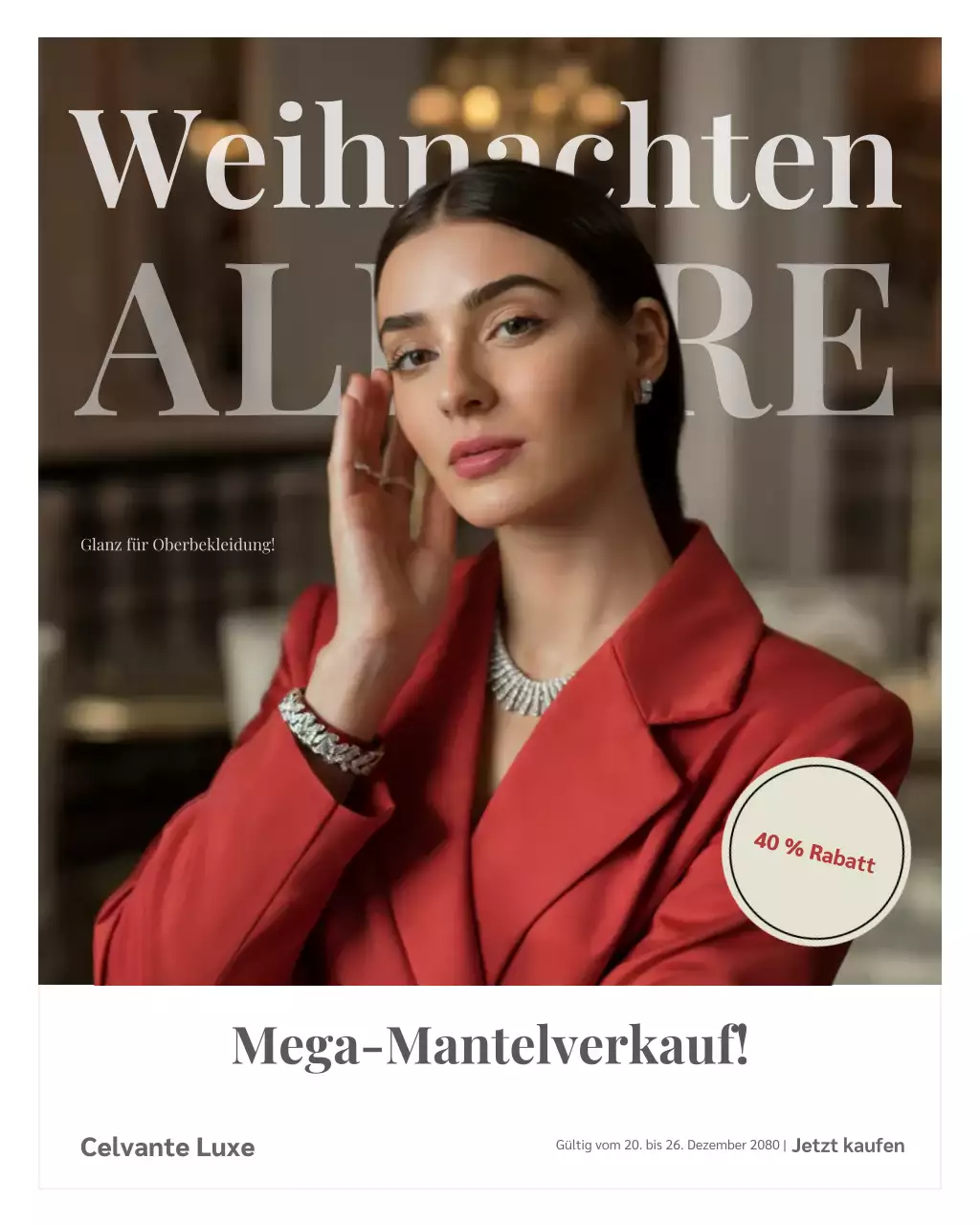Instagram-Post zur Förderung von Red Elegant Fashion