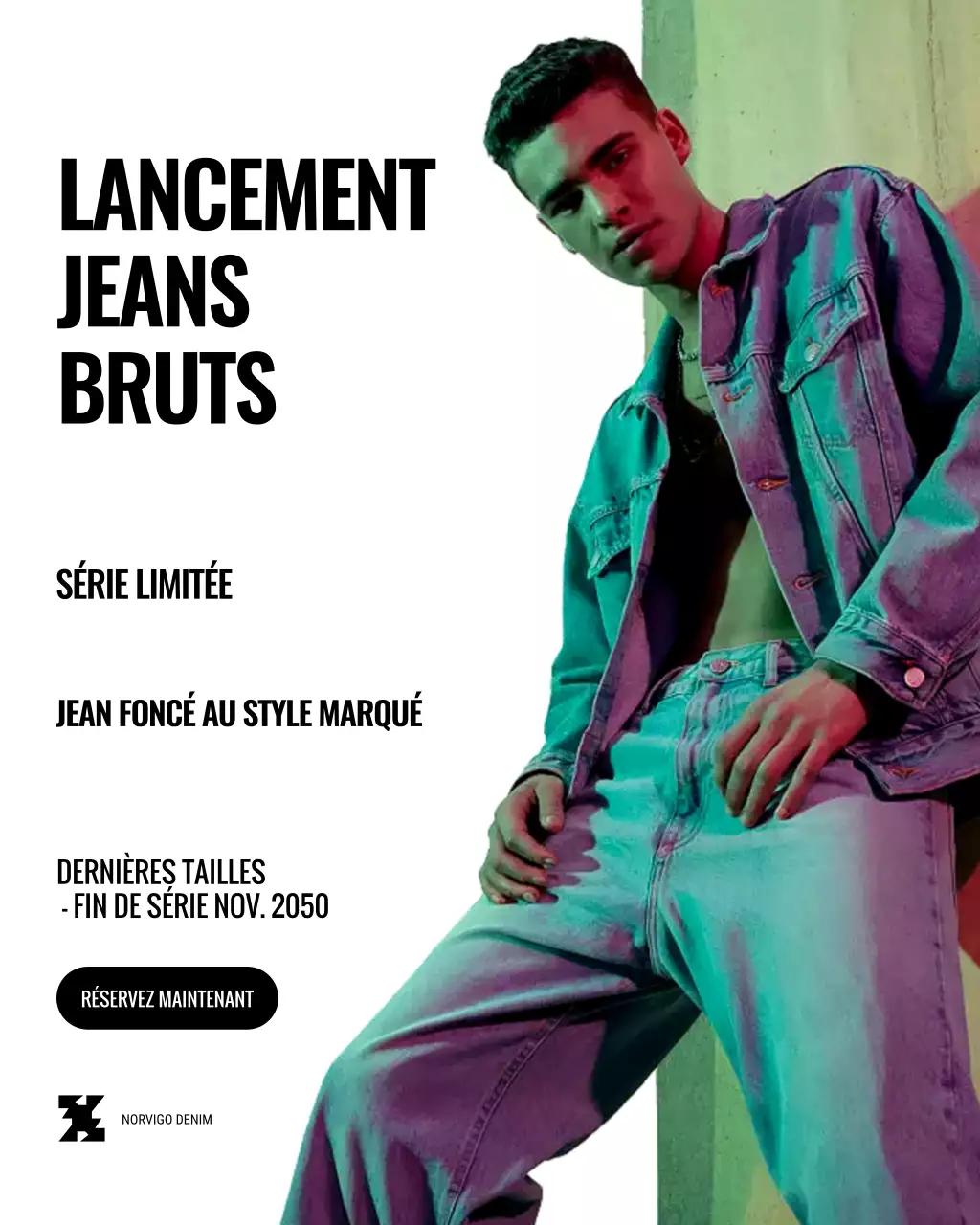 Publication Instagram promotionnelle sur la mode tendance bleue