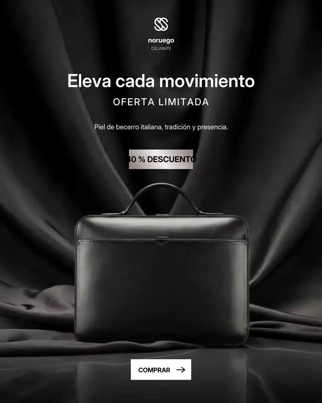 Publicación de Instagram de un anuncio de cuero elegante en la parte posterior