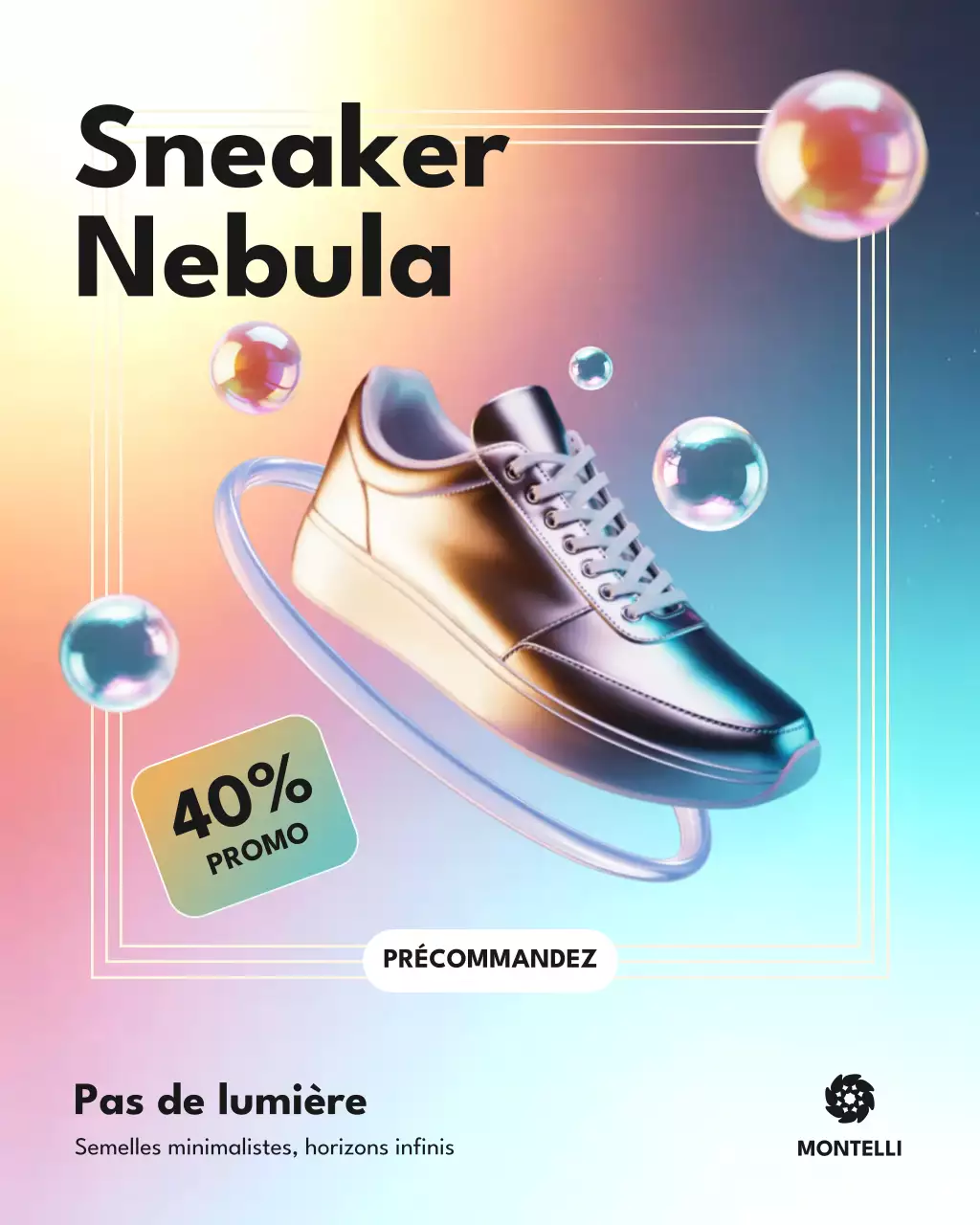 Publication Instagram promotionnelle sur les baskets modernes et colorées