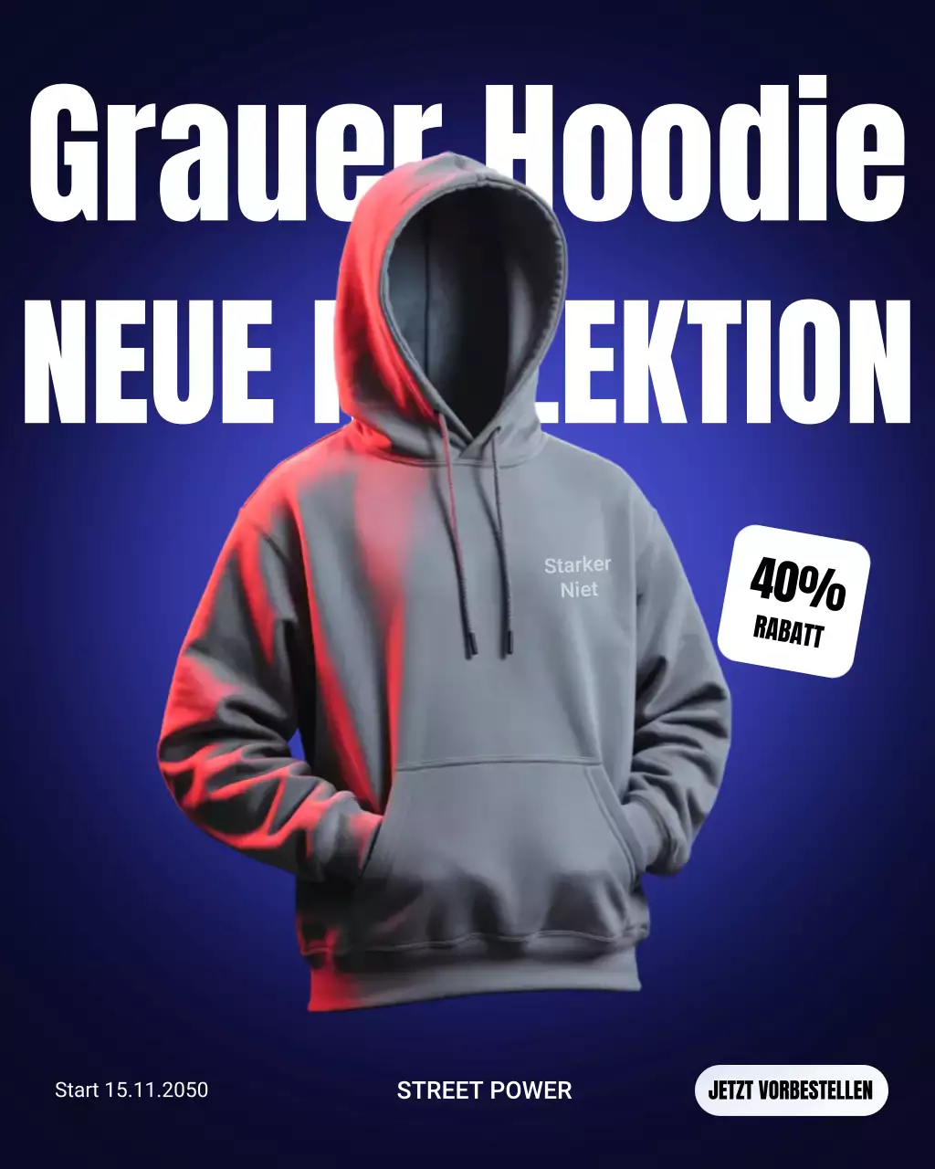 Grauer trendiger Fashion-Promotion-Instagram-Post