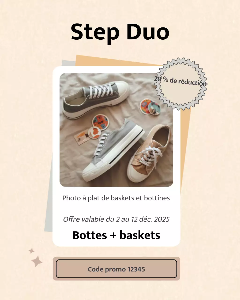 Publication Instagram promotionnelle sur les chaussures minimalistes beiges