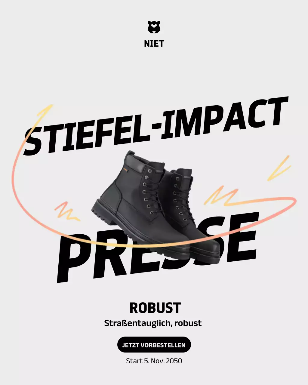 Instagram-Post mit Werbung für schwarze, auffällige Schuhe