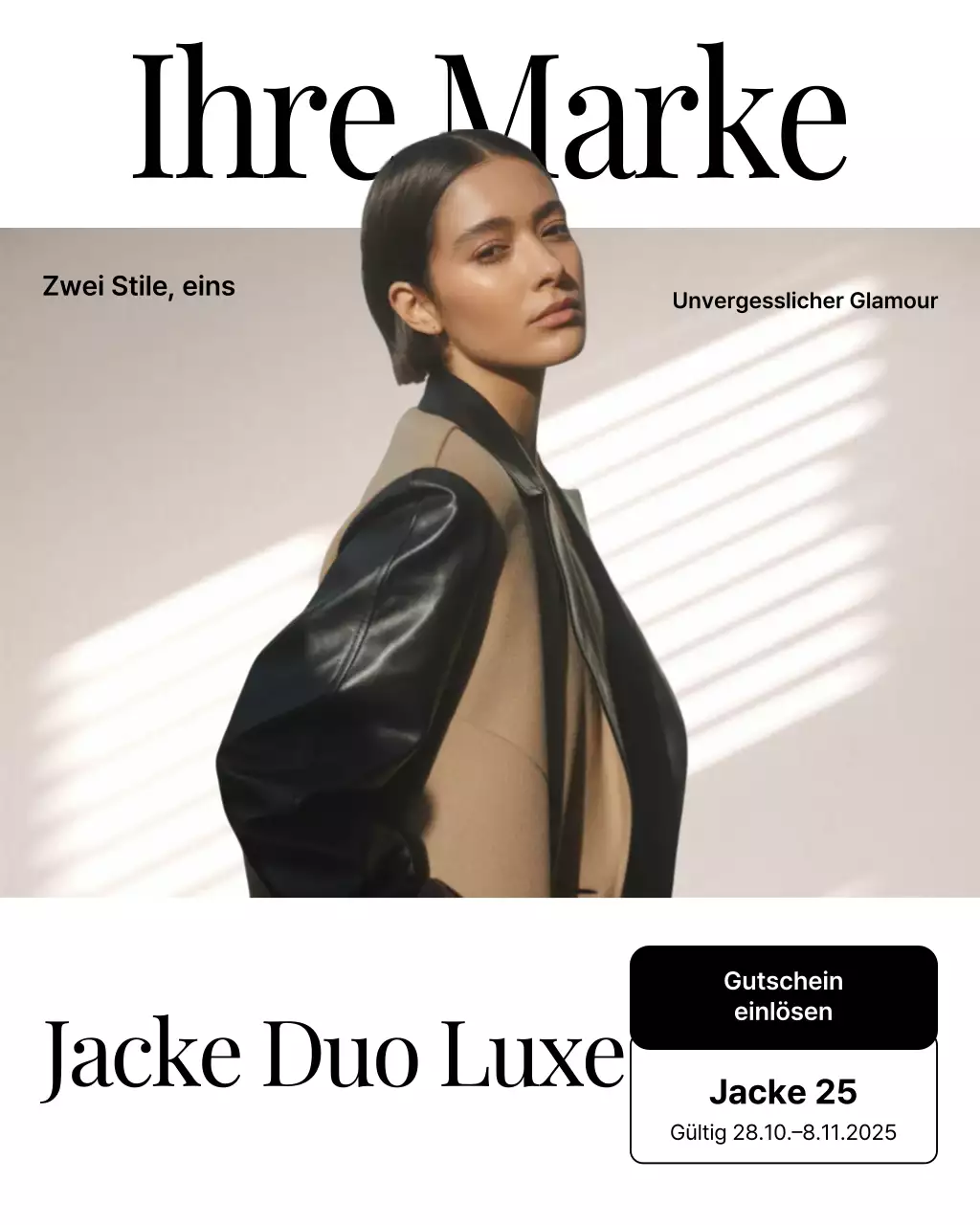 Instagram-Post zur Förderung von Beige Modern Fashion