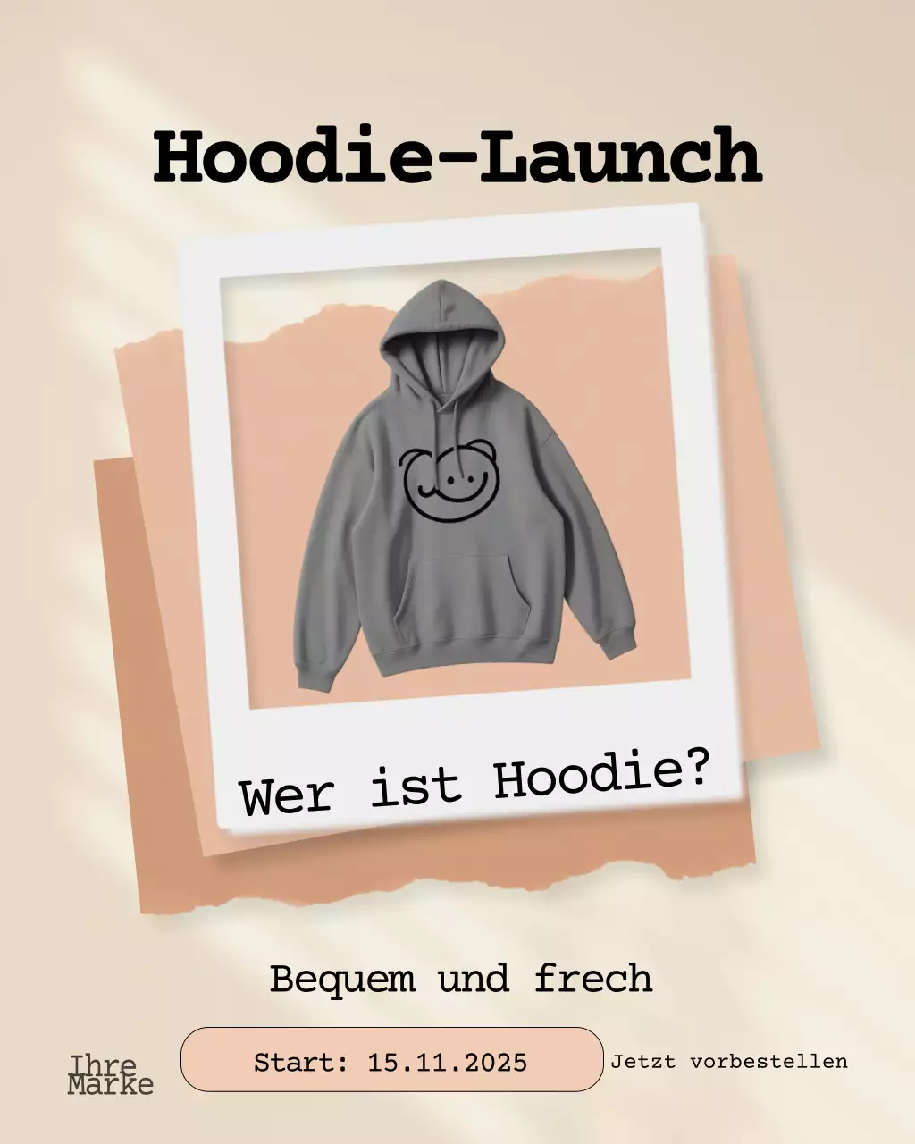 Instagram-Post zur Förderung moderner Mode in Grau