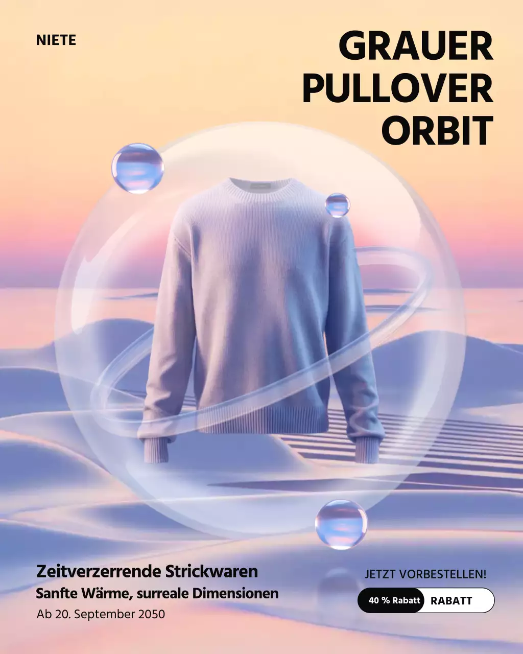 Instagram-Post zur Förderung moderner Mode in Grau