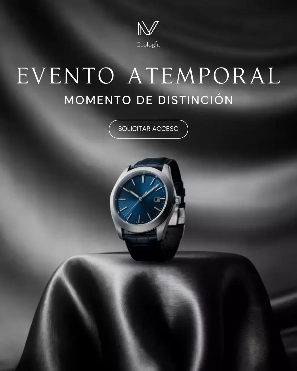 Publicación de Instagram sobre un elegante reloj negro