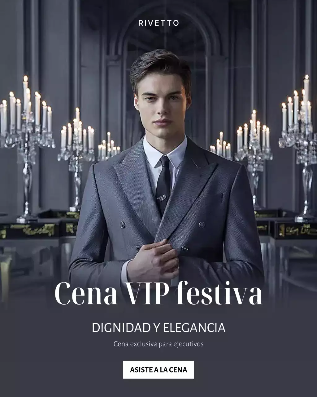 Publicación de Instagram de una elegante invitación a una cena en la Marina