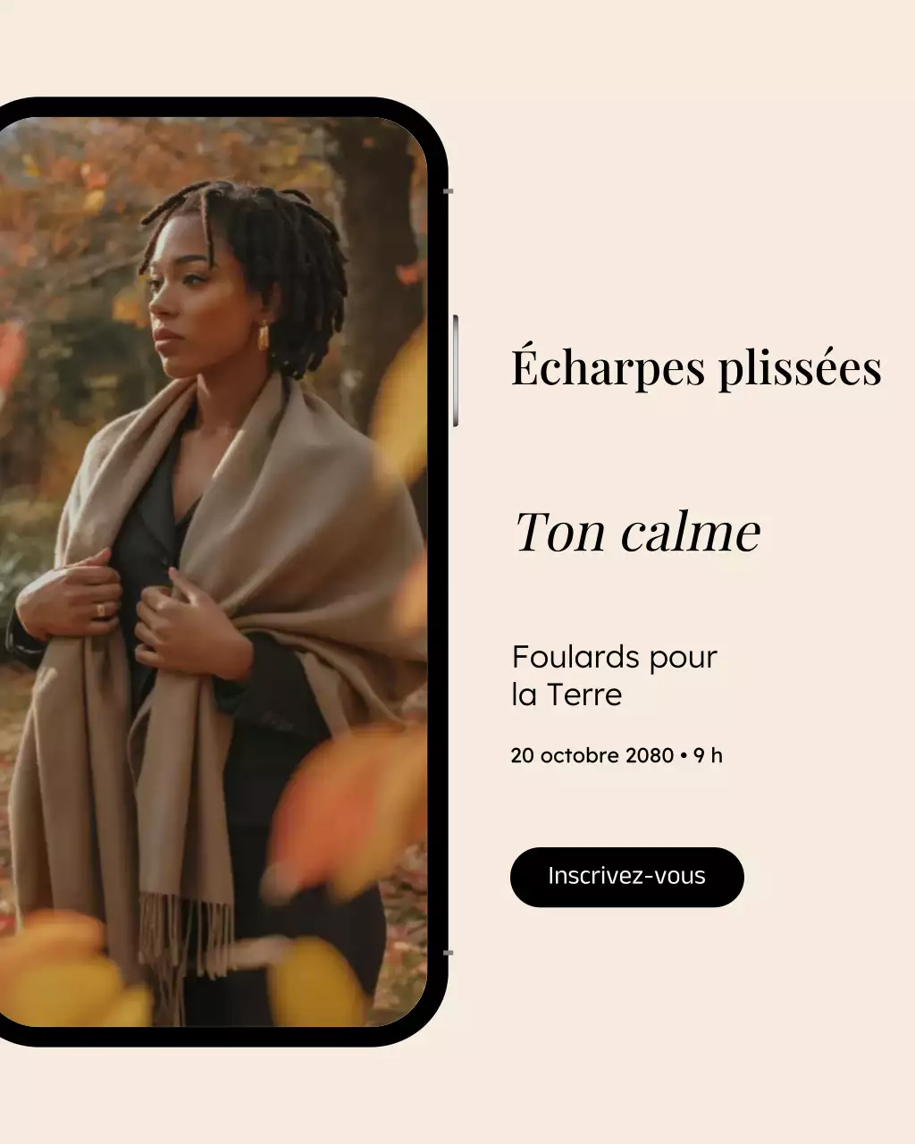 Publication Instagram sur un événement de mode élégant beige