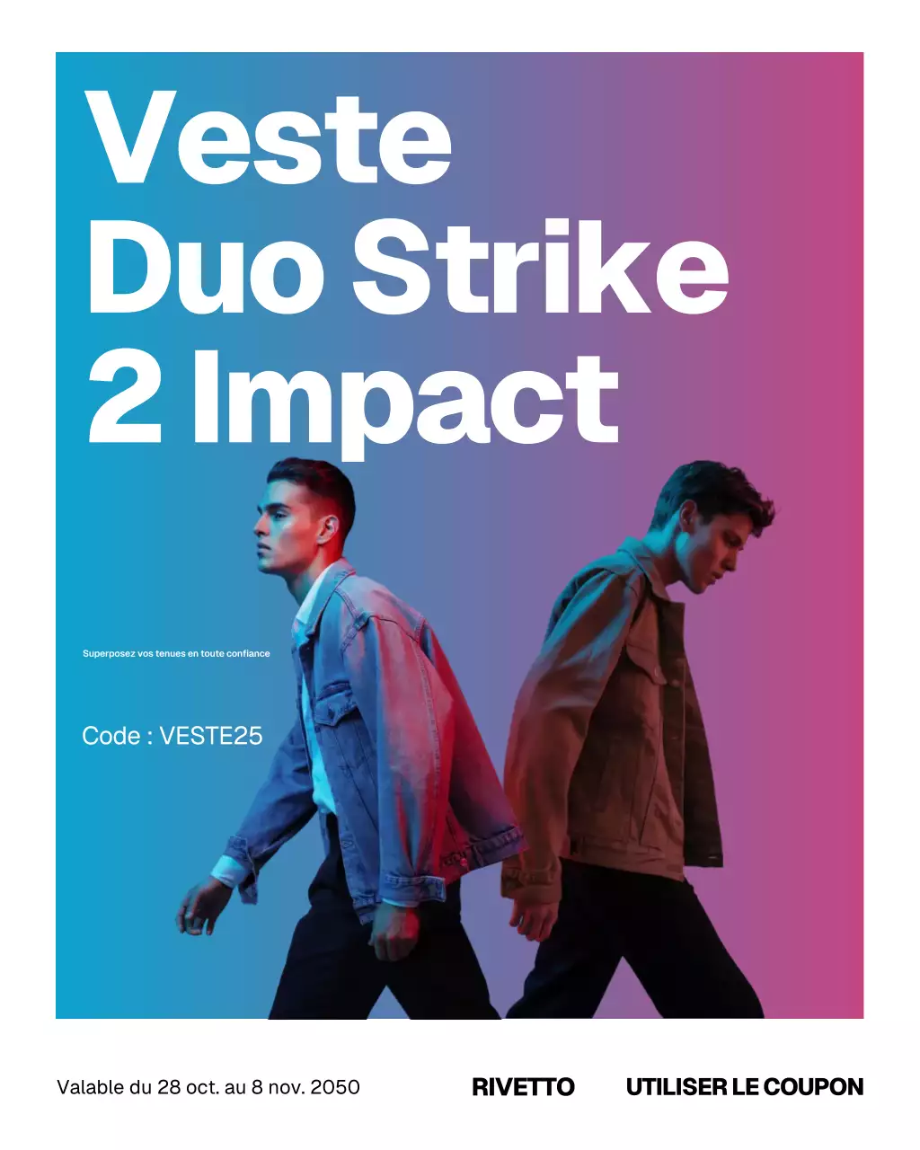 Publication Instagram promotionnelle sur la mode tendance bleue