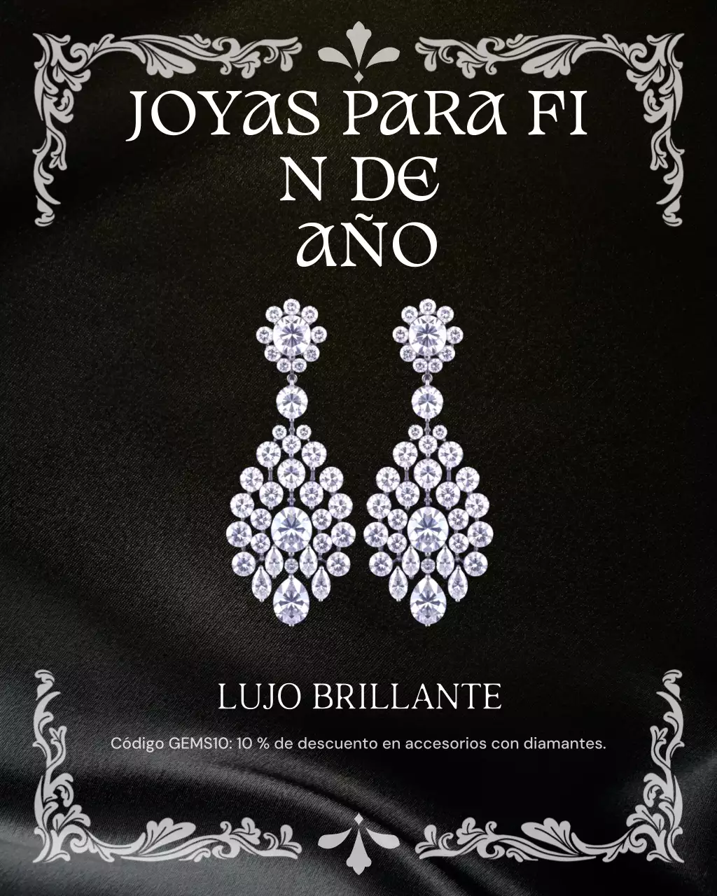 Publicación de Instagram sobre la promoción de joyas elegantes de oro