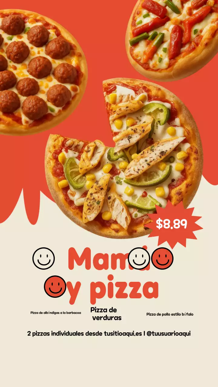 Historia de Instagram de la promoción de Orange Modern Pizza
