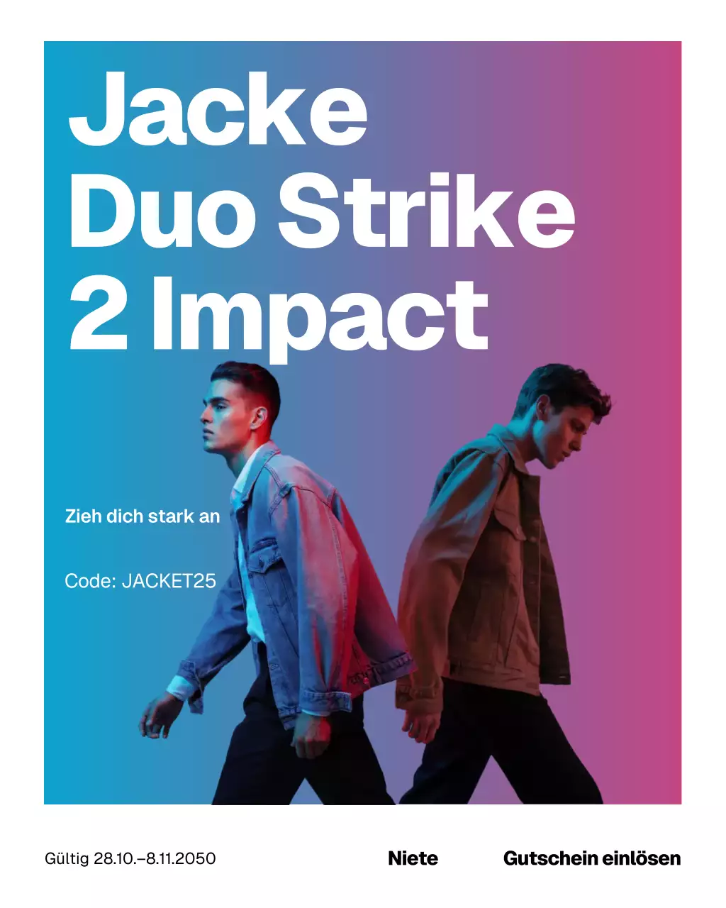 Blauer trendiger Fashion-Promotion-Instagram-Post