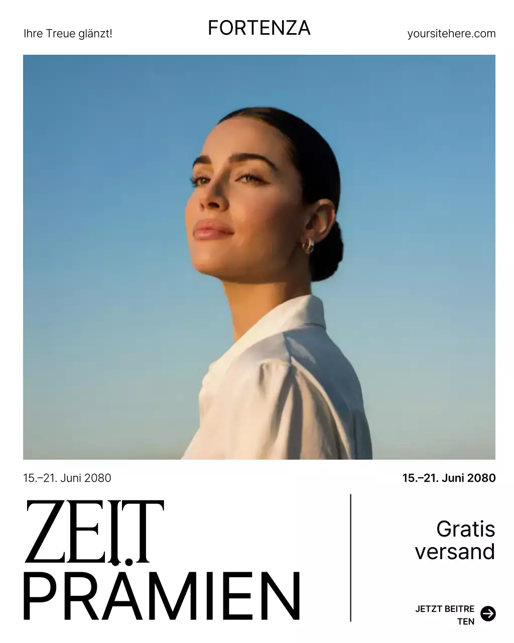 Weißer moderner Instagram-Beitrag zur Treueaktion