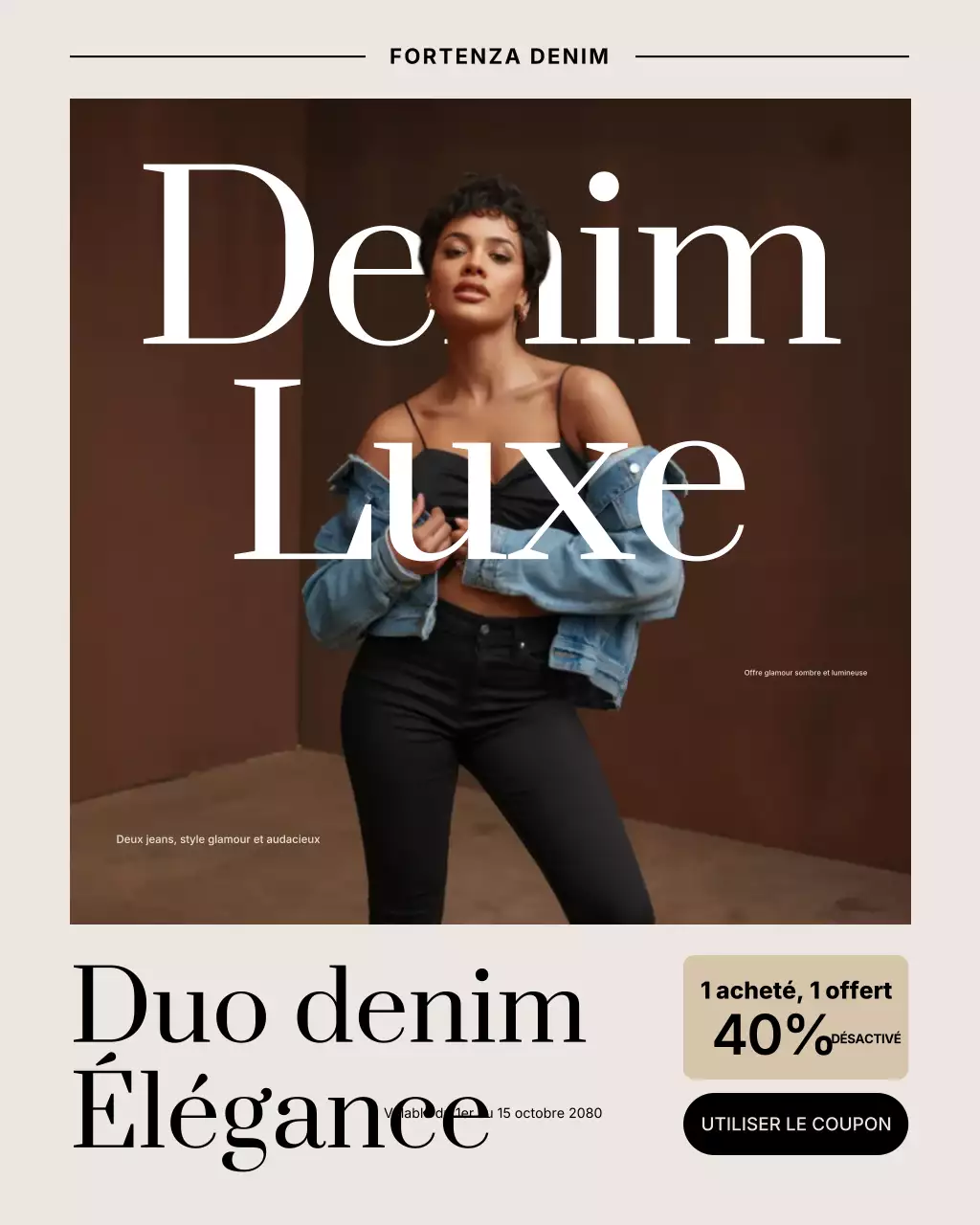 Publication Instagram de promotion de la mode moderne beige