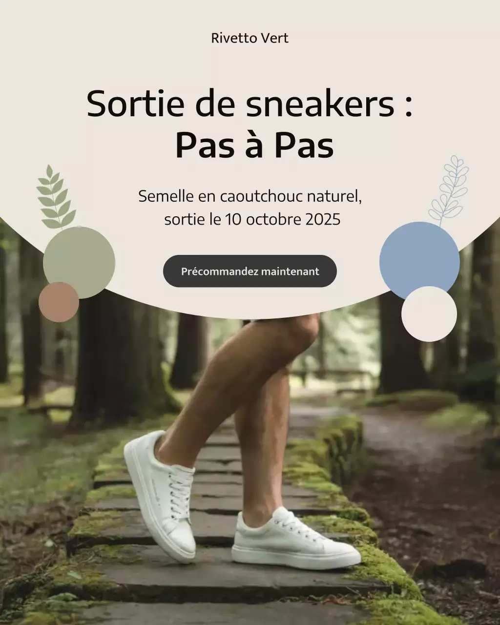 Publication Instagram promotionnelle sur les baskets beiges modernes