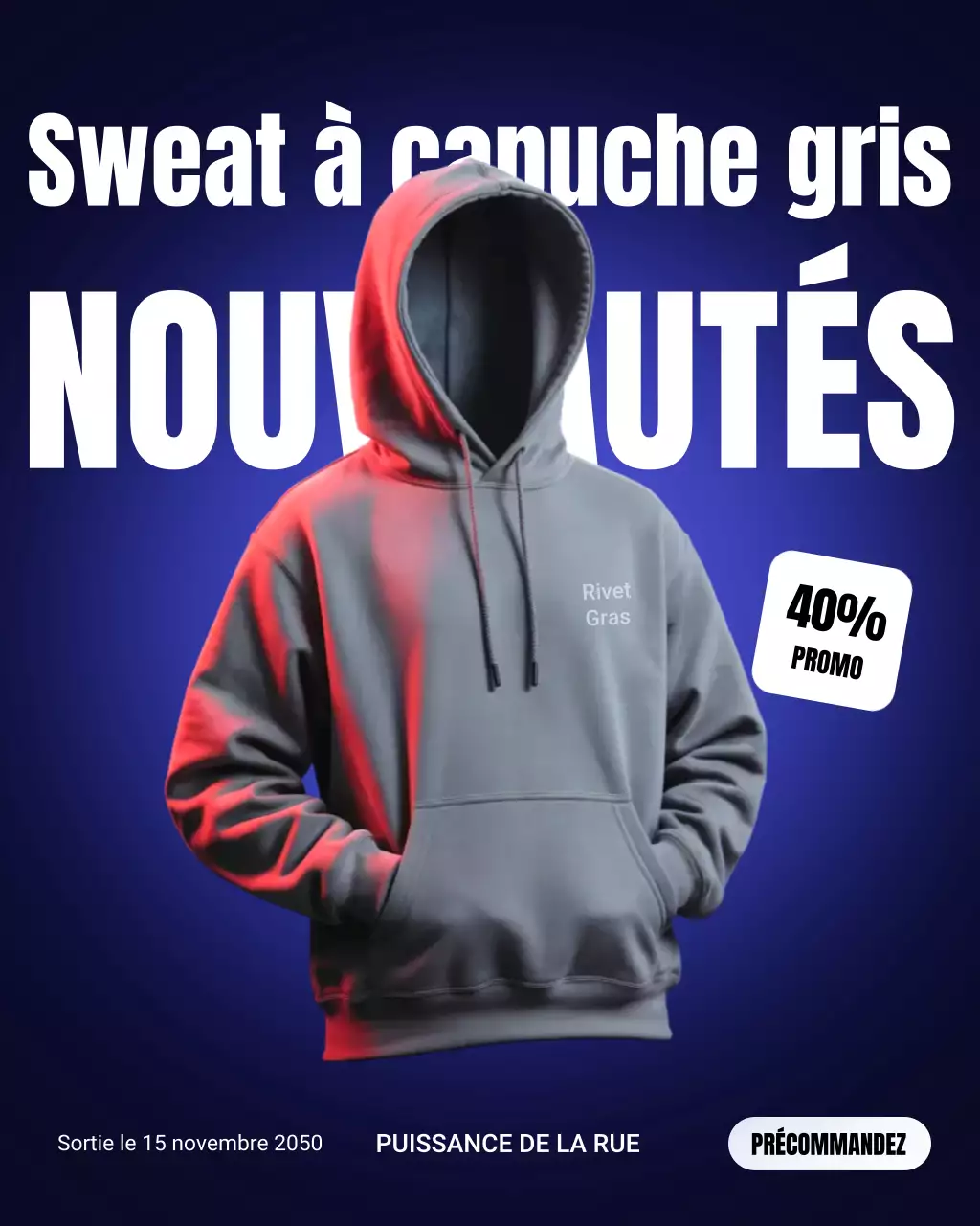 Publication Instagram promotionnelle sur la mode tendance grise